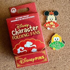 Disney 2025 Character Folding Fans Mystery Box Pins - Minnie Mouse & Pluto